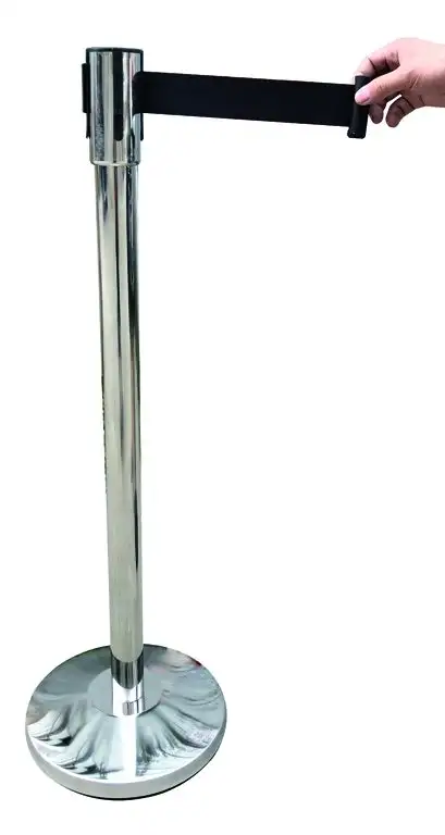 BARRIERA A NASTRO VIGOR PALO INOX H.91X5 CM NERO  3 M