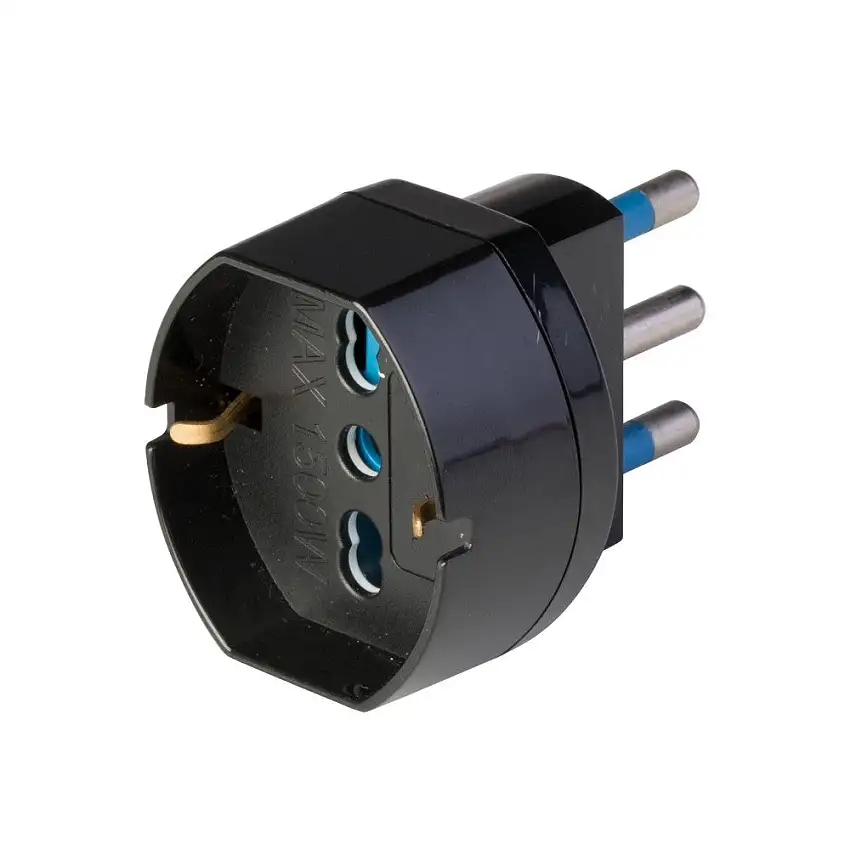 Adattatore Pluristandard Nero Spina 16A 2P+T PolyPool