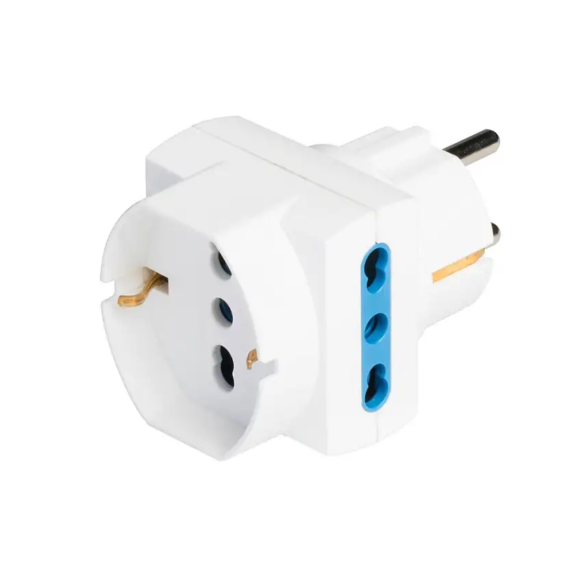 Adattatore pluristandard con spina 16 A 2P + T Polypool